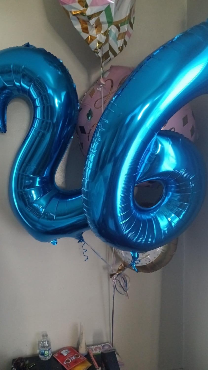 40 inch Dark Blue Number 6 Large Numbers Balloon 0-9 Birthday Party,Foil Mylar Big Balloon Digital 6 for 6 16 26 66 Birthday Party,Wedding, Anniversary Supplies Decorations