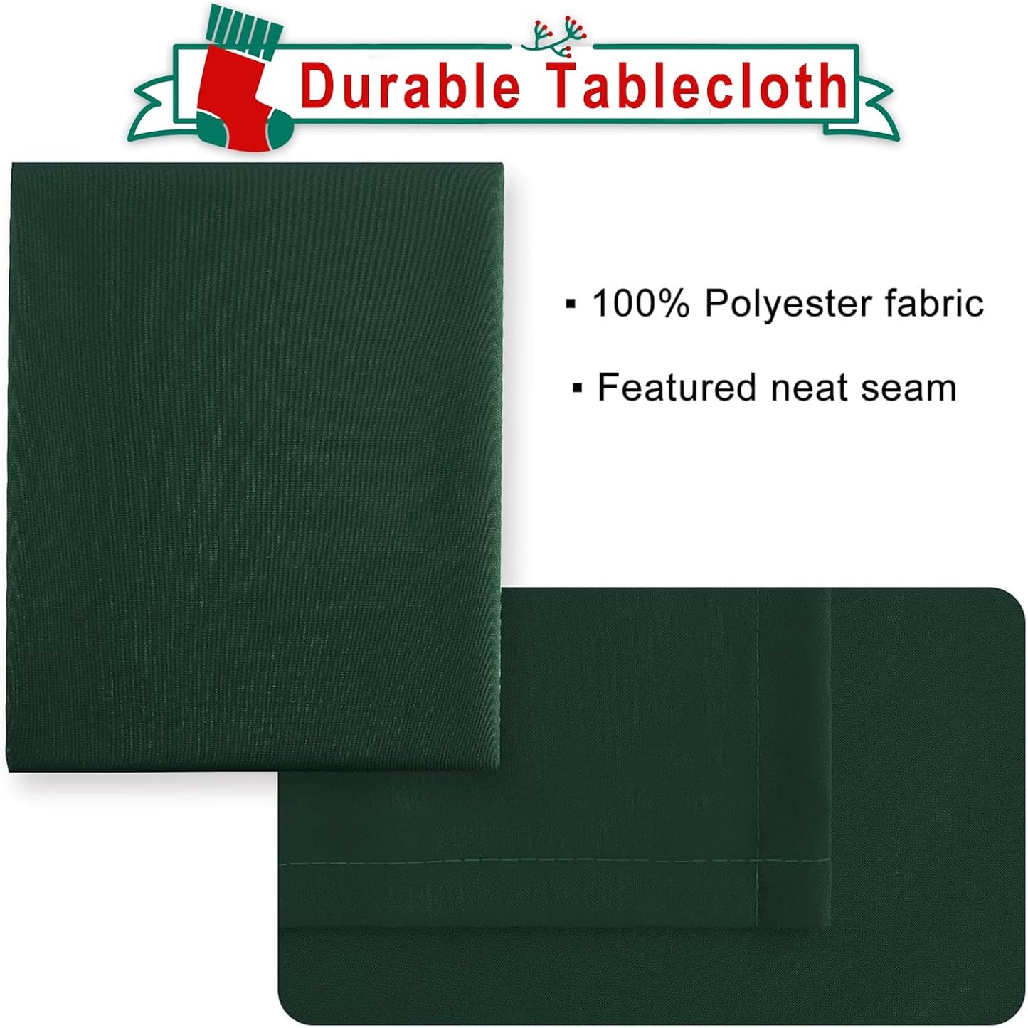 Hiasan Square Tablecloth - Spillproof and Waterproof Washable Table Cloth for Dining Room Kitchen Birthday Party, Hunter Green, 30 x 30 Inch