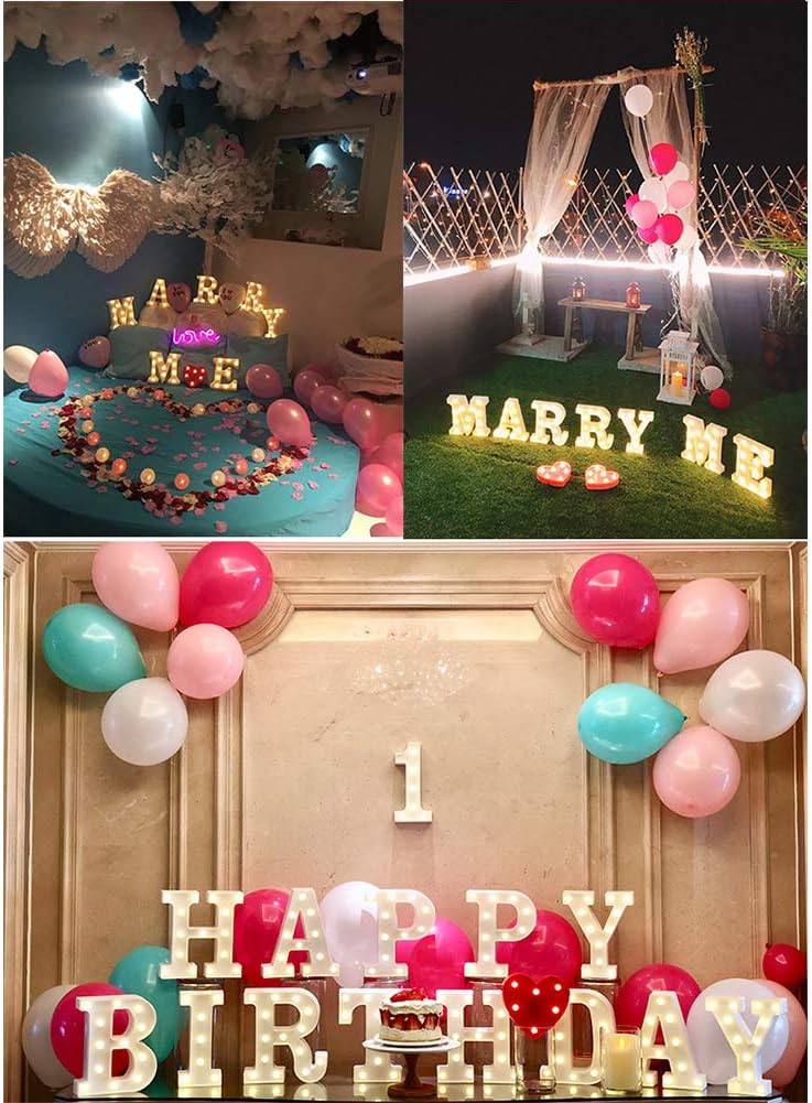 MUMUXI Marquee Light Up Letters | Large Light Up Numbers | Battery Powered and Bright with Every Letter of The Alphabet | for Wedding, Birthday, Party, Celebration, Christmas or Home Decoration (S)