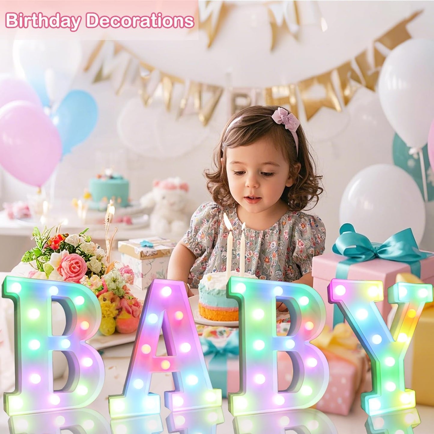 Light Up Colorful LED Marquee Letter lights, 18 Colors Changing Alphabet Letters Sign with Remote Timer for Night Light Girls Bedroom Wedding Birthday Party Lamp Christmas Home Bar Decor- Colorful G