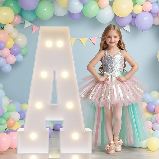 Marquee Letters 3 Feet Tall, Light Up Letters 3FT with Lights, Large Letters for Party, Letter A Light Up Letters for Baby Shower Wedding Proposal Graduation Birthday Decorations