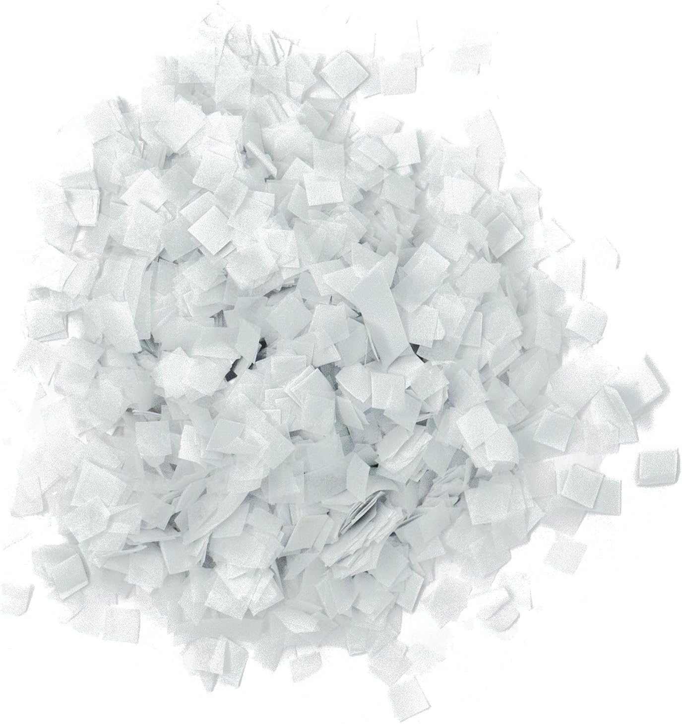 Biodegradable Tissue Confetti, White Color - Fluttering Tissue Paper Squares for Confeti Cannon and Launcher Use, Table Decorations, and More (20 Handfuls per Bag, 1 lb) (White)