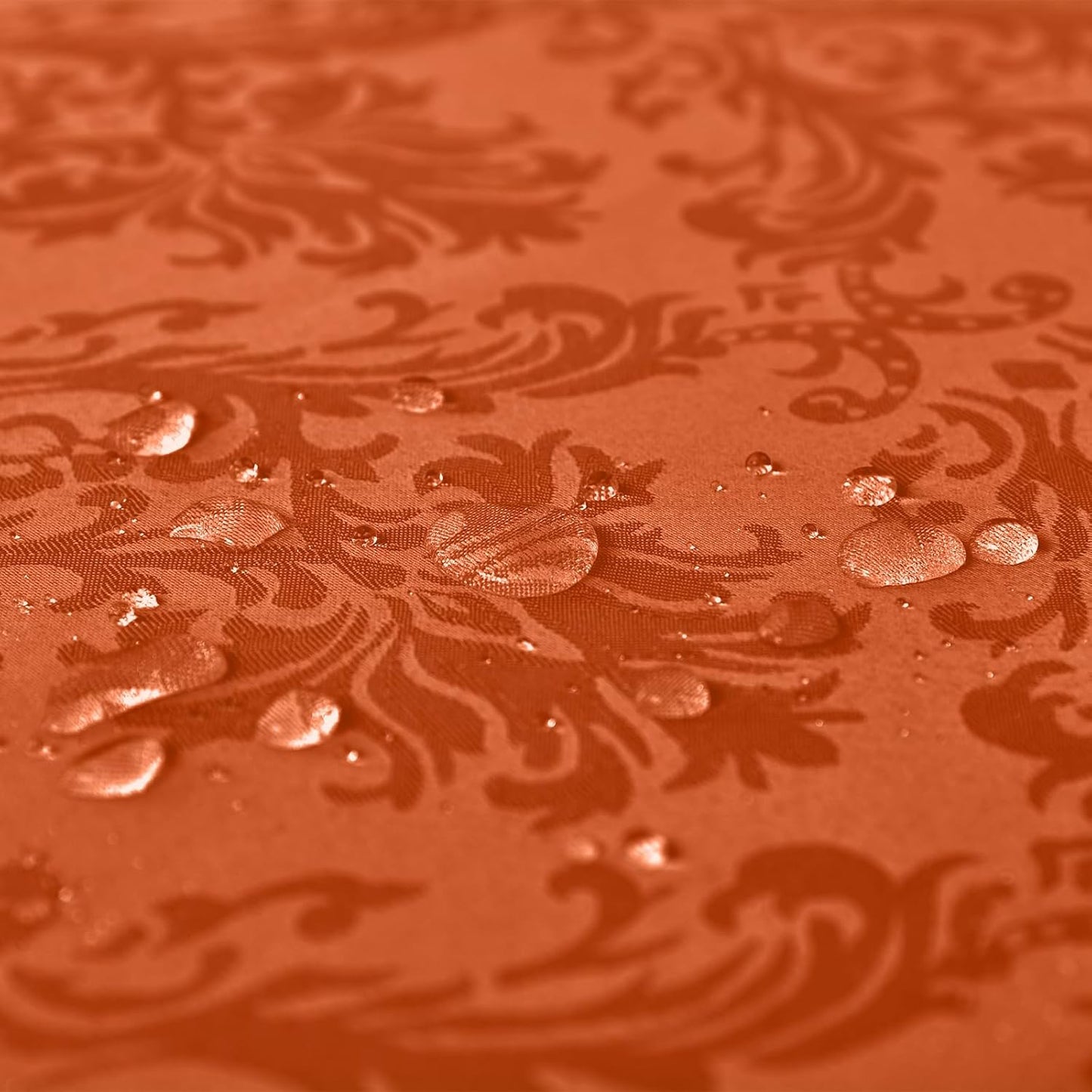 SASTYBALE Rust Jacquard Square Napkin, Damask Wrinkle Free Soft Polyester Napkins, Thanksgiving Fabric Cloth Napkins for Christmas, Wedding,Holiday, Party, Dinners, Set of 4 (Rust, 20X20 inch Napkin)