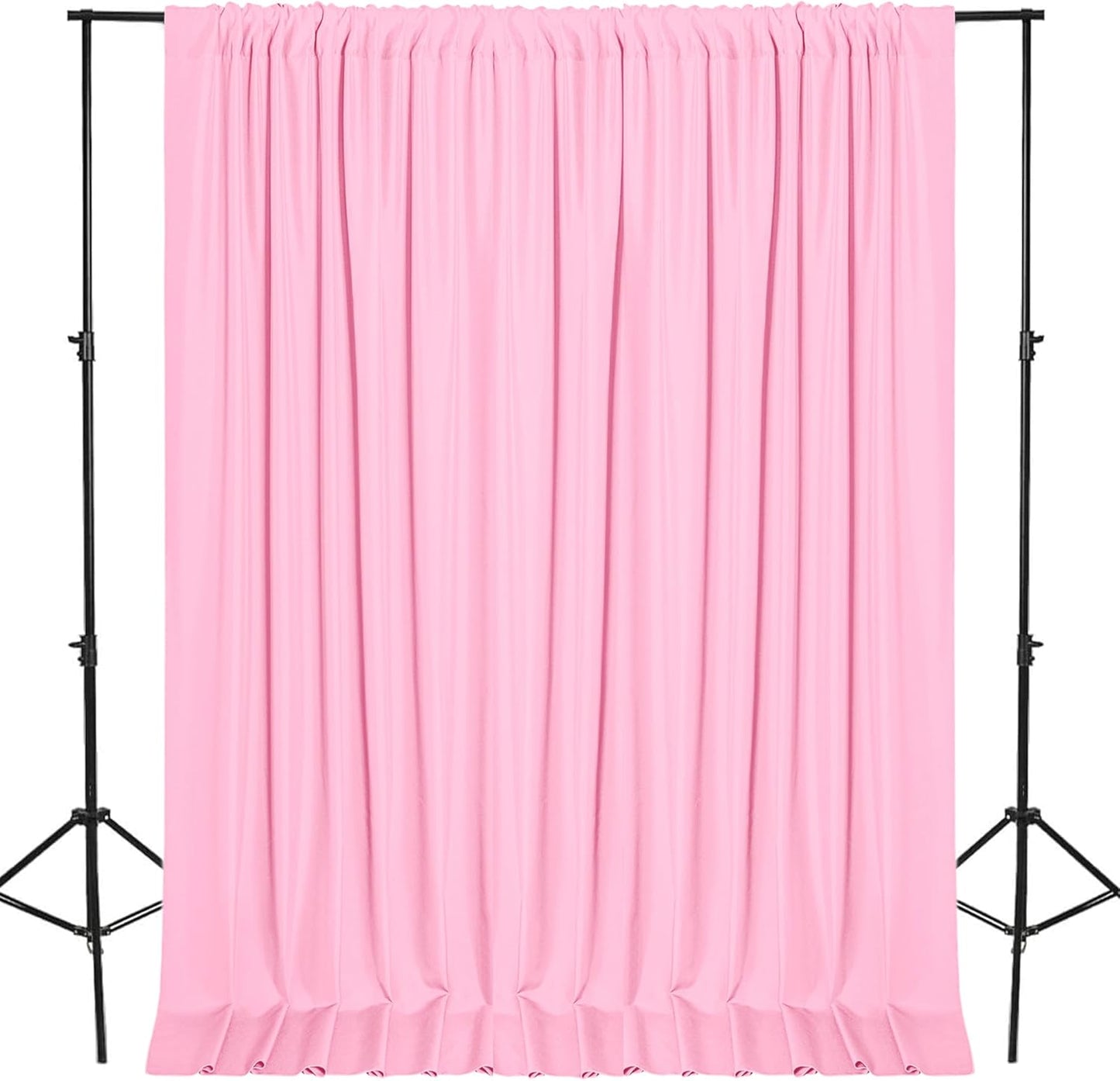 DWCN 10x8 FT Pink Backdrop Curtains for Parties, Photography Backdrop Drapes with Rod Pockets for Wedding Decorations Stage Birthday Family Gatherings, 2 Panels 5ft x 8ft