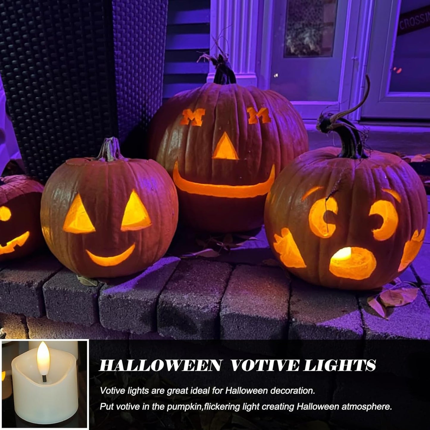 36 Pack Battery Operated Votive Candles 1.5 x 1.67 inches Flameless Votive Tealights Black Wick Tea Lights LED Electric Fake Candles Realistic for Wedding Christmas Thanksgiving Party Decoration
