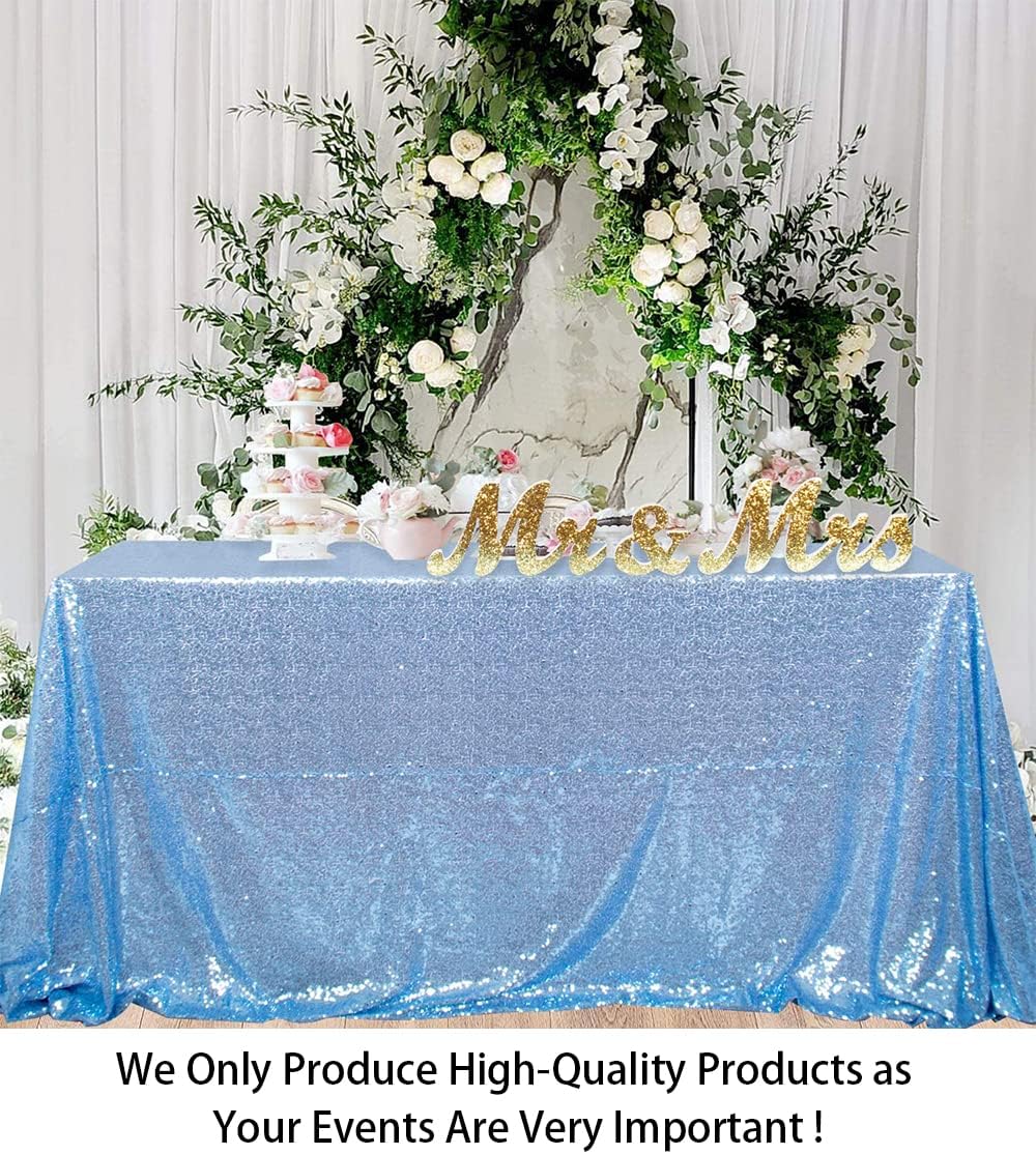 ShinyBeauty Square Tablecloth 72x72-Inch Sequin Tablecloth Overlay Baby Blue Table Cover Sequined Table Cloths for Wedding Light Blue Shimmer Tablecloth Linen Square Table Overlay for Cocktail/Cake