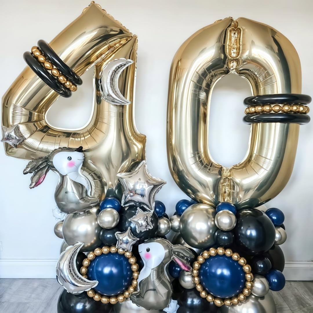 Champagne Gold 4 Balloon,40 Inch Light Gold Number 4 Balloon Big Foil Mylar Helium 4 Balloon for Birthday Party