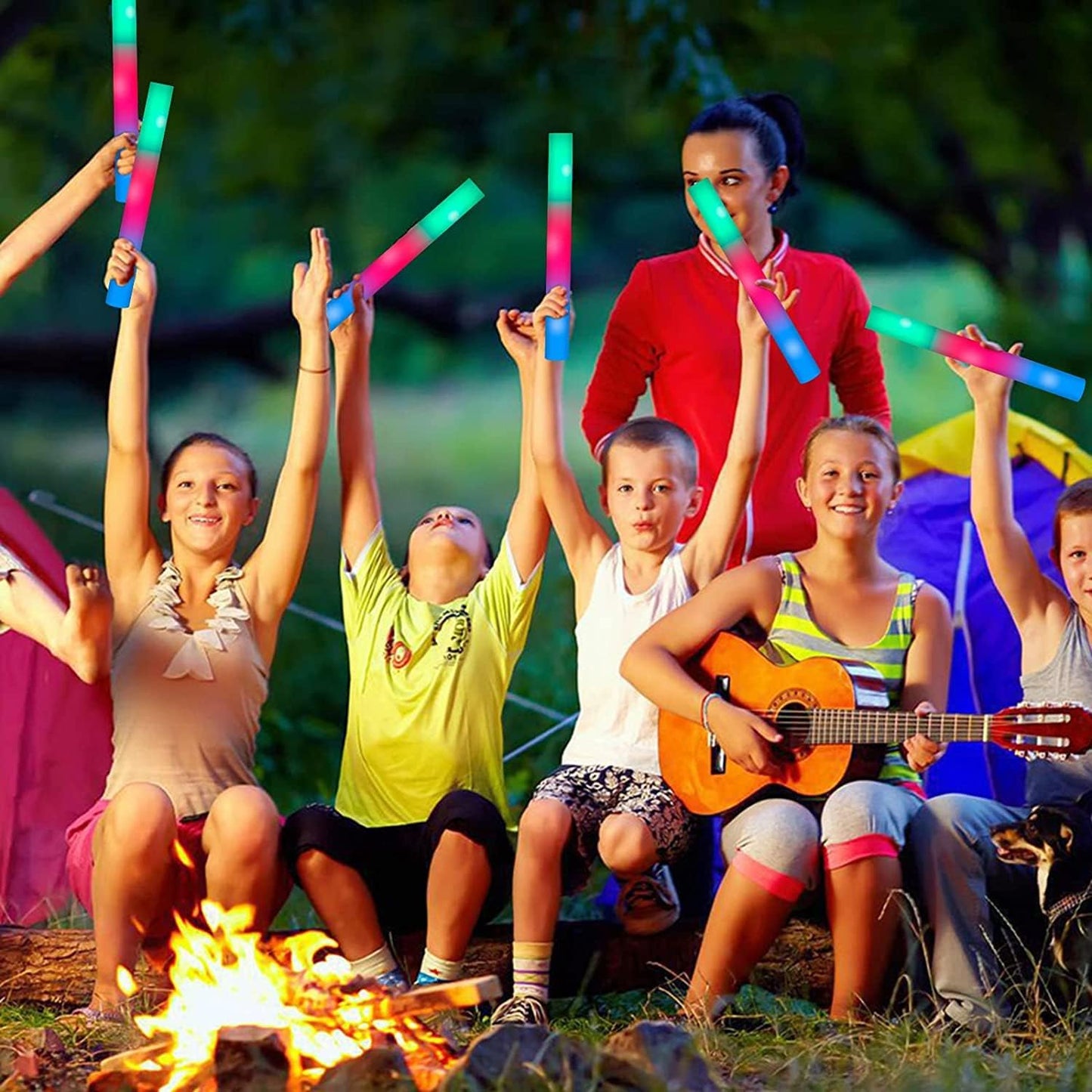 174 Pack LED Foam Glow Sticks, Glow Stick Bulk Party Pack with 3 Modes Colorful Flashing, Glow in Dark Party Supplies for Wedding, Raves, Concert, Camping