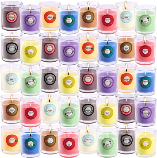 40pack Scented Candles Gift,Natural Soy Wax Jar Candles,Small Portable Tin Candles Set for Mom,Women,Teachers, Colleagues and Friends,2 OZ