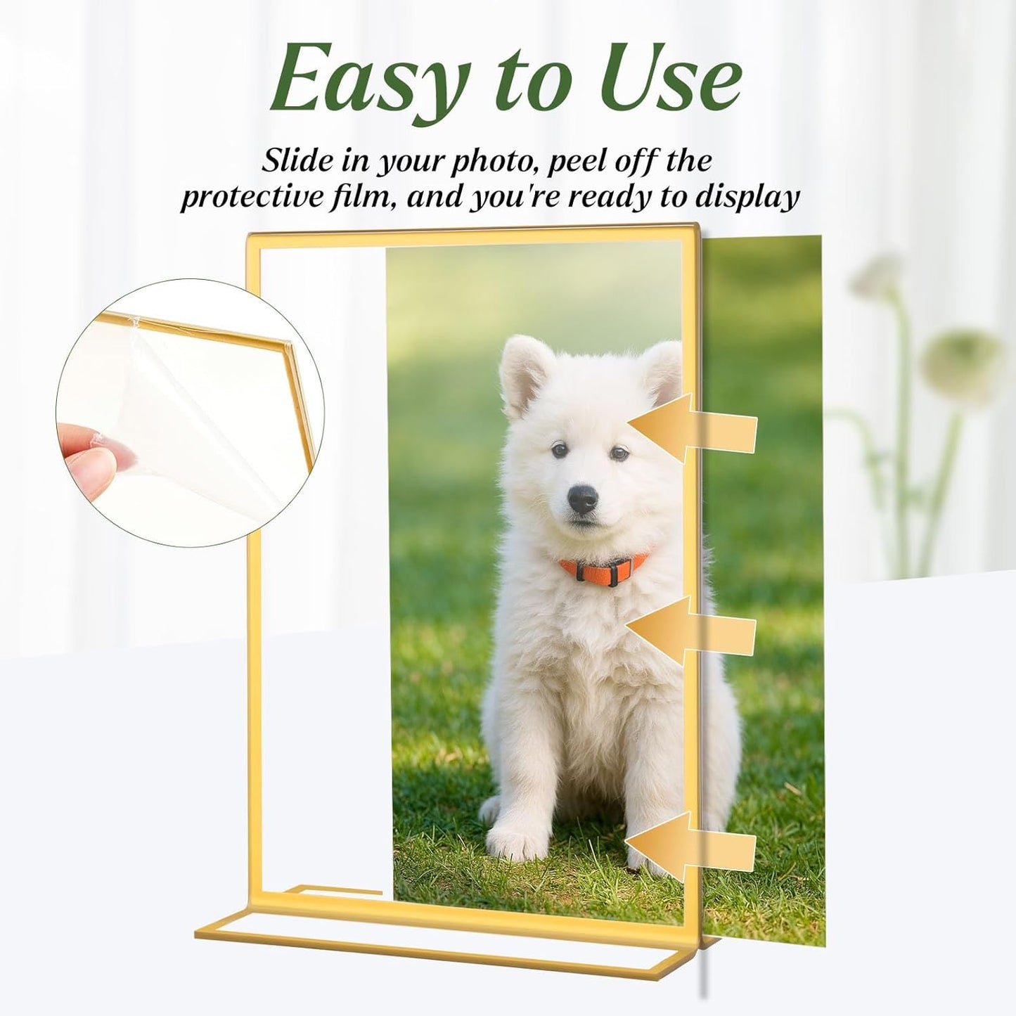 12 Pack Gold Acrylic Sign Holders 8.5x11 Inch, Double Sided Clear Acrylic Frames for Menu Displays, Wedding Table Numbers, Event Signage, Restaurant Posters and Office Document Holders