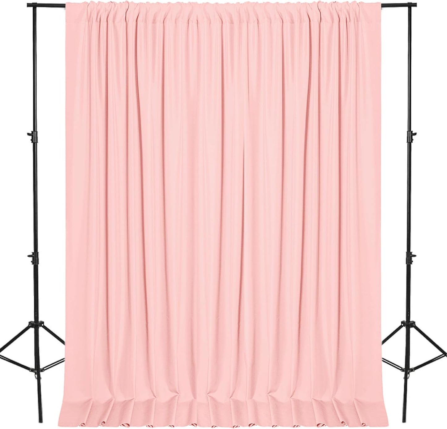 DWCN 10x8 FT Blush Pink Backdrop Curtains for Parties, Photography Backdrop Drapes with Rod Pockets for Wedding Decorations Stage Birthday Family Gatherings, 2 Panels 5ft x 8ft
