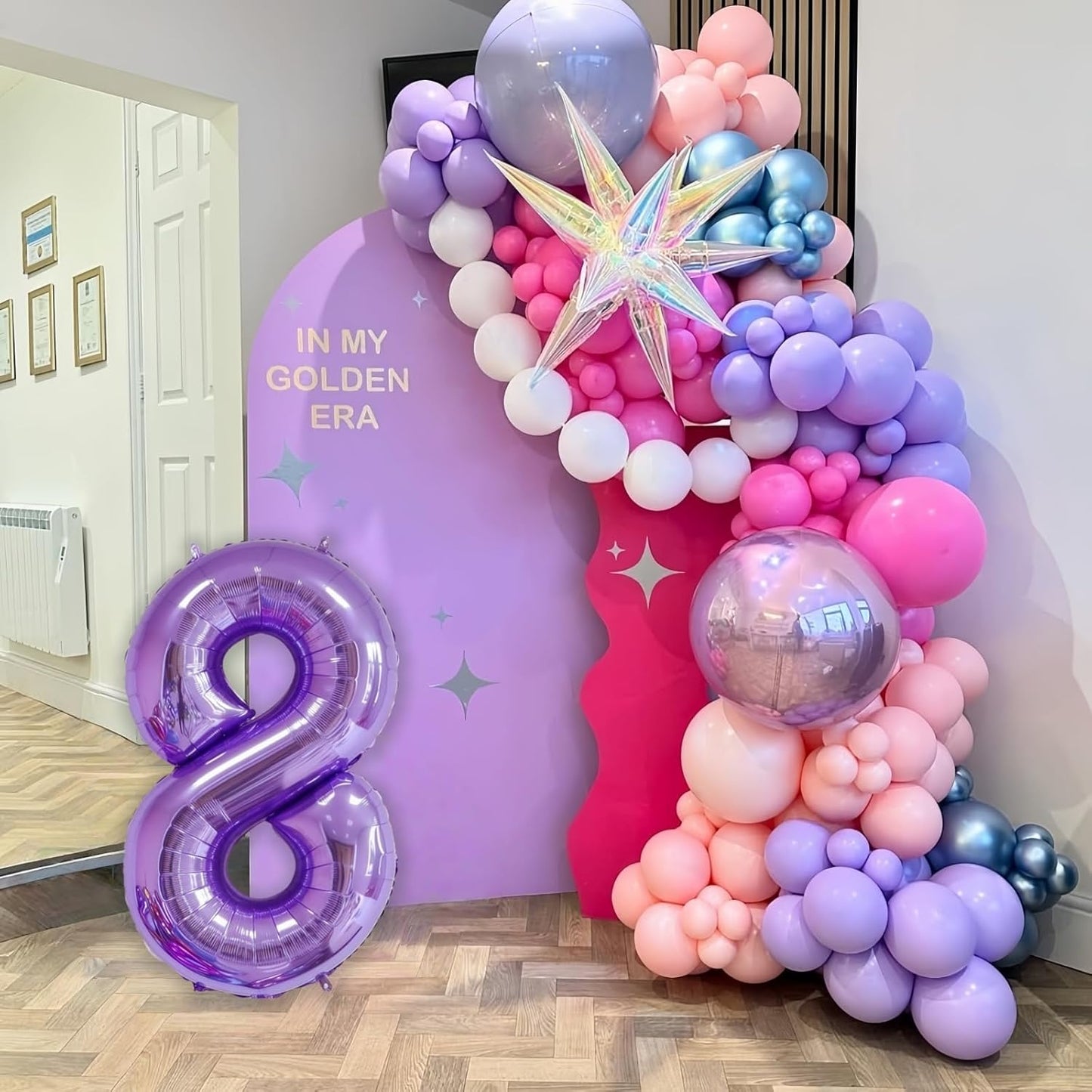 Purple 9 Balloon Number,40 Inch Number 9 Balloon Big Purple 9 Foil Mylar Helium Balloon for Birthday Party Decorations