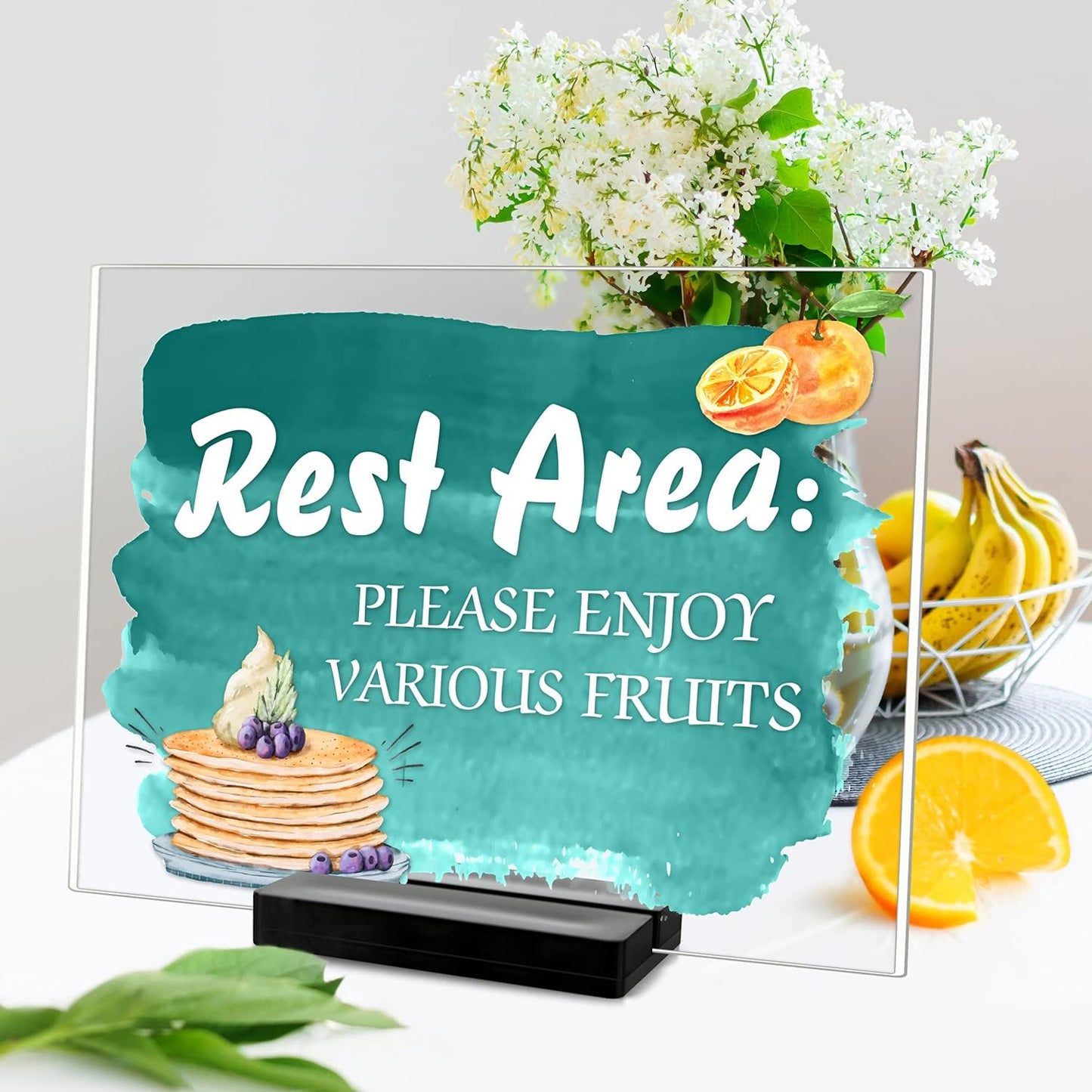 Acrylic Sign Stand Card Holder, 10 PCS Place Sign Holders with Card Slot, Stands for Acrylic Signs, Table Numbers Display Stands for Meeting/Menu/Table Numbers (Black)