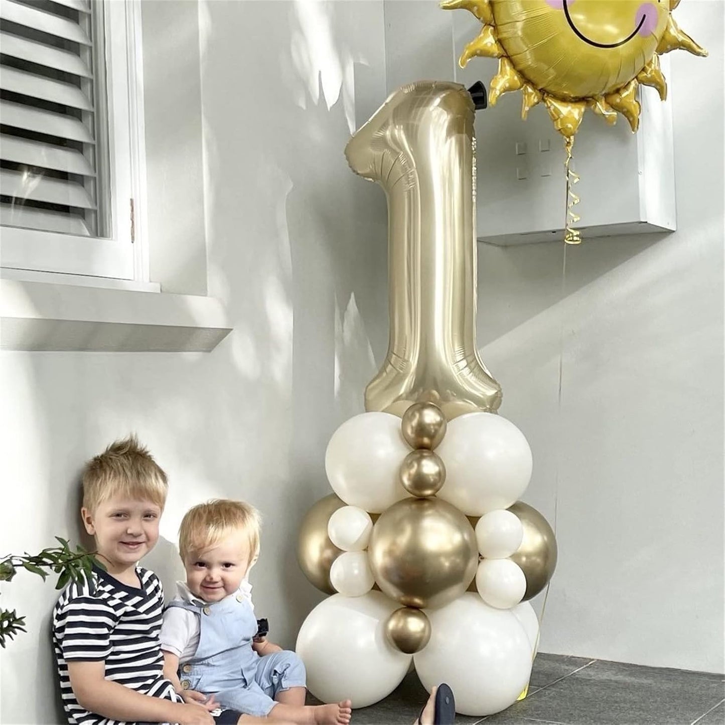 Champagne Gold 8 Balloons, 40" Giant Helium Foil Number 0-9 Light Gold Birthday Balloon for Boys Girls, Self Inflating Digit 8 Balloons for Women Men Anniversary Graduation Party Decorations Supplies