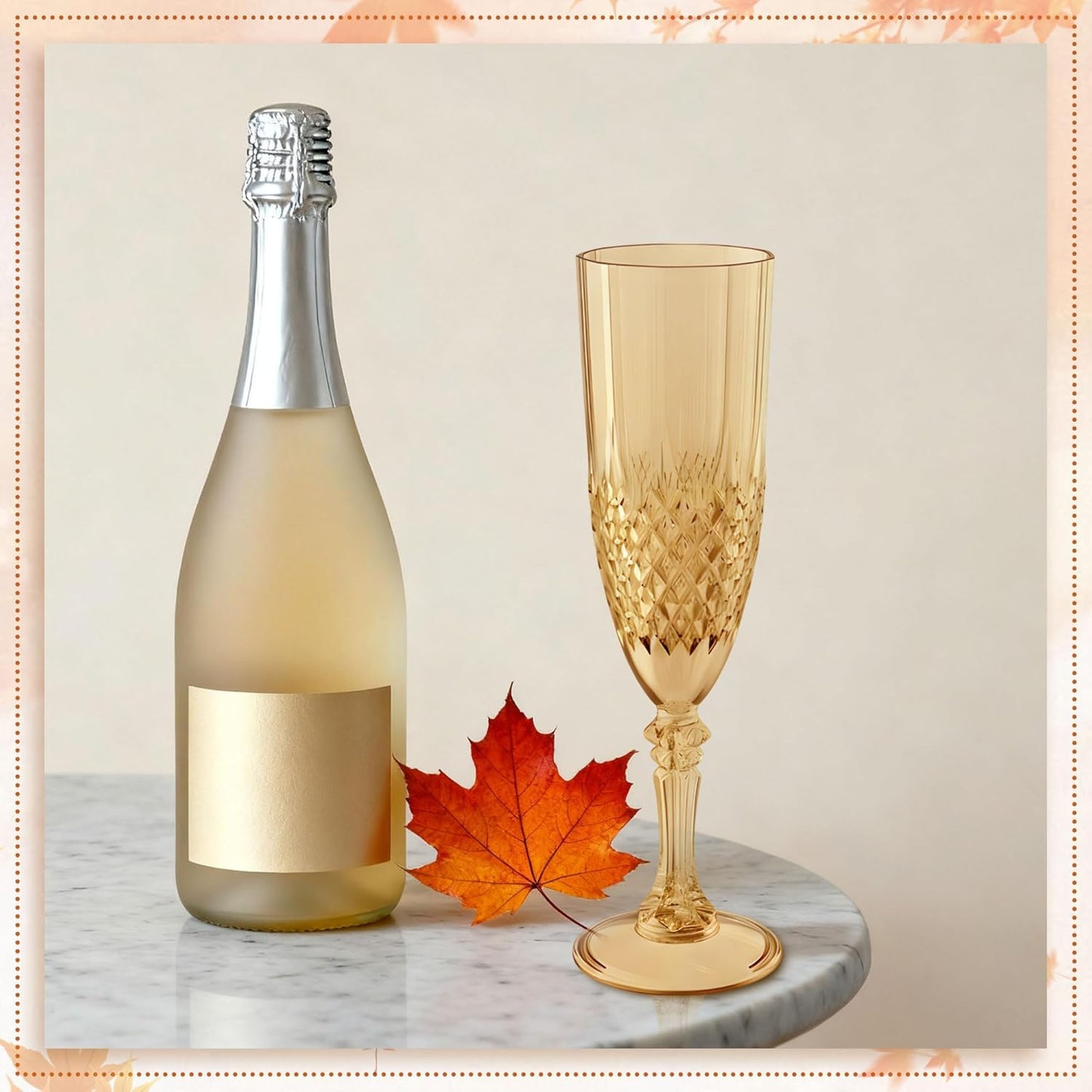 Plastic Champagne Flutes, 48PCS Gold Wine Glasses Goblets Cups Reusable Flute, for Weddings Bachelor Parties Toasting and Events(48, Gold)