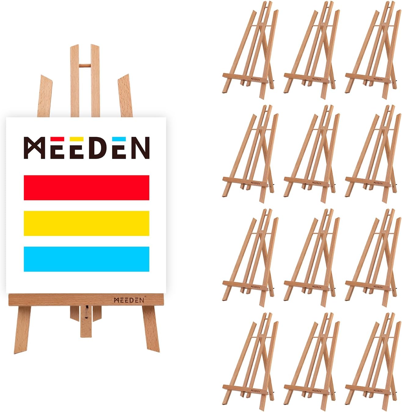 MEEDEN 20 Inch Tabletop Easel: 12 Pack Beech Wood Easel for Painting - Display Table Top Easel Canvas Stand for Painting Sign