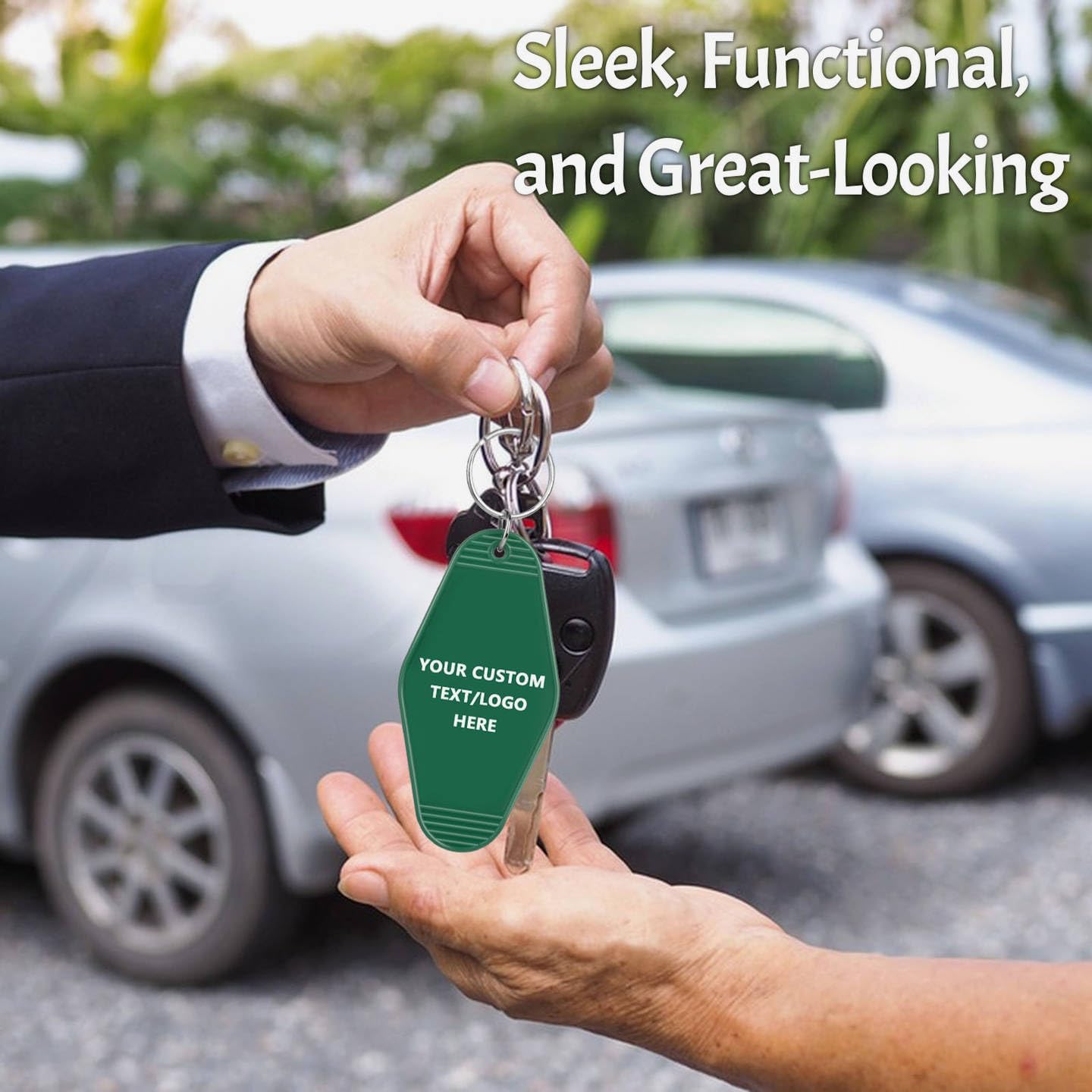 Custom Vintage Hotel Motel Keychains 100 Pack, Personalized Logo, Text Bulk - Perfect for Tradeshows, Campaign Gifts - Customizable Key Tags