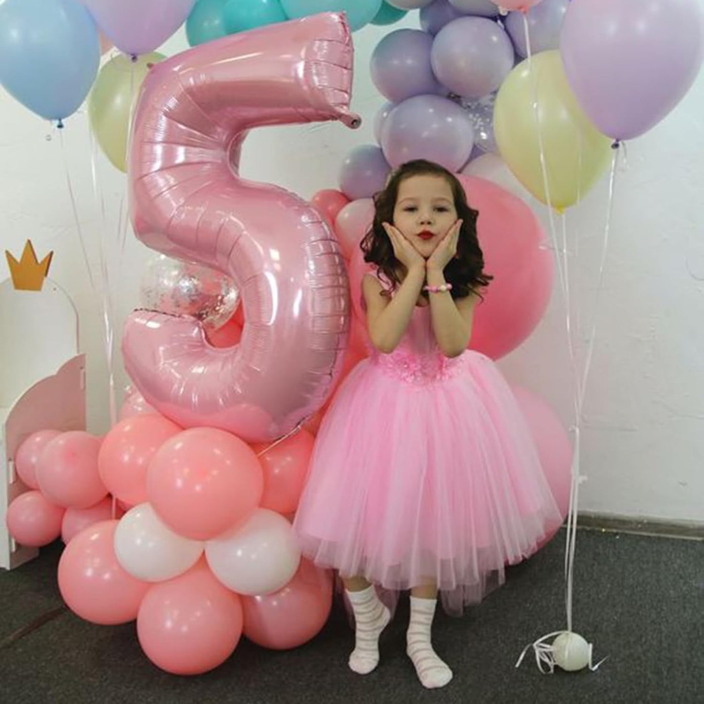 Light Pink Number 9 Balloon 40 Inch Big Self Inflating Foil Number Balloons 0-9 Pastel Pink Digital 9 Helium Balloon for 9th 19th Girls Birthday Party Graduation Anniversary Princess Party Decoration