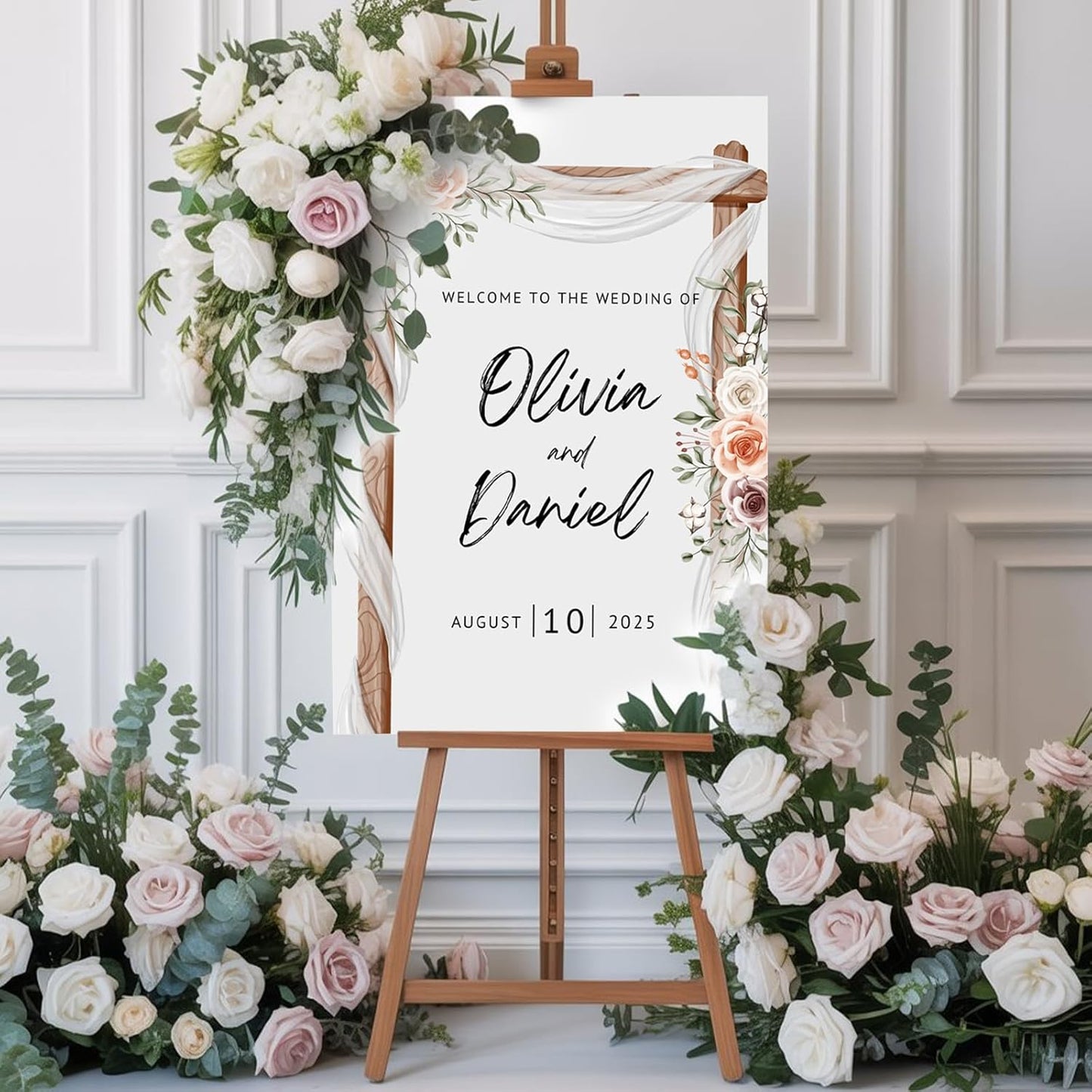 Personalized Welcome Wedding Sign for Celebration Decor, Custom Weddings Reception Signs, Corrugated Plastic for Bride & Groom, Entrance Sign Wedding Canvas, Wall Art for Bridal Party