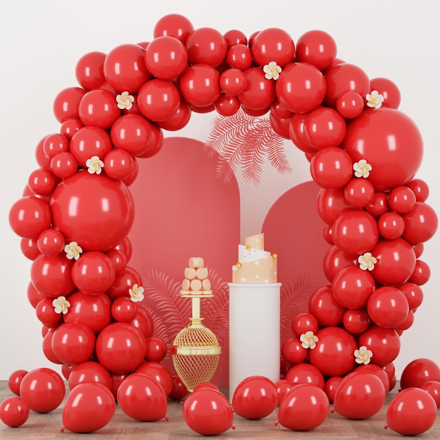 90pack Red Balloons Different Size 18/12/10/5 Inch Red Balloon Garland Arch Kit for Valentine's Day, Graduation, Wedding, Birthday, New Year, Baby Shower, Christmas Party Decorations