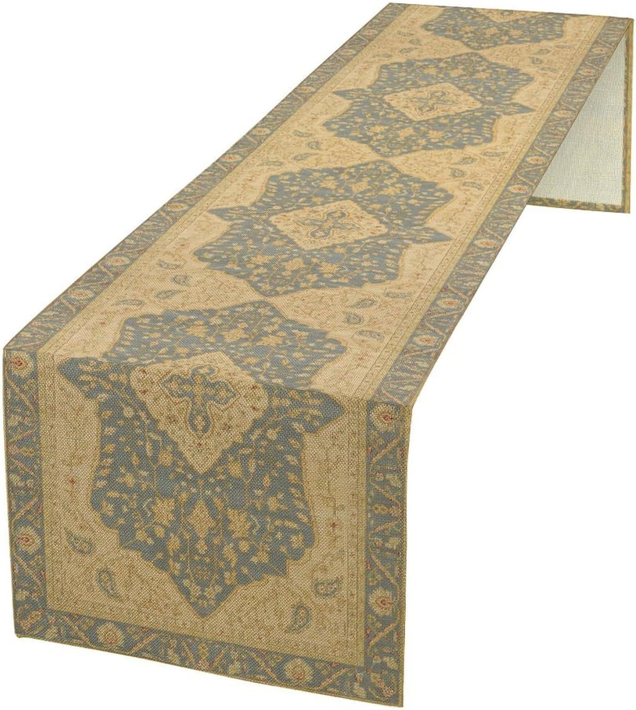 Boho Table Runner,Vintage Geometric Traditional Textured Rustic Farmhouse Bohemia for Home Farmhouse Kitchen Table Dining Coffee Room Garden Party Wedding Decor 13x60in