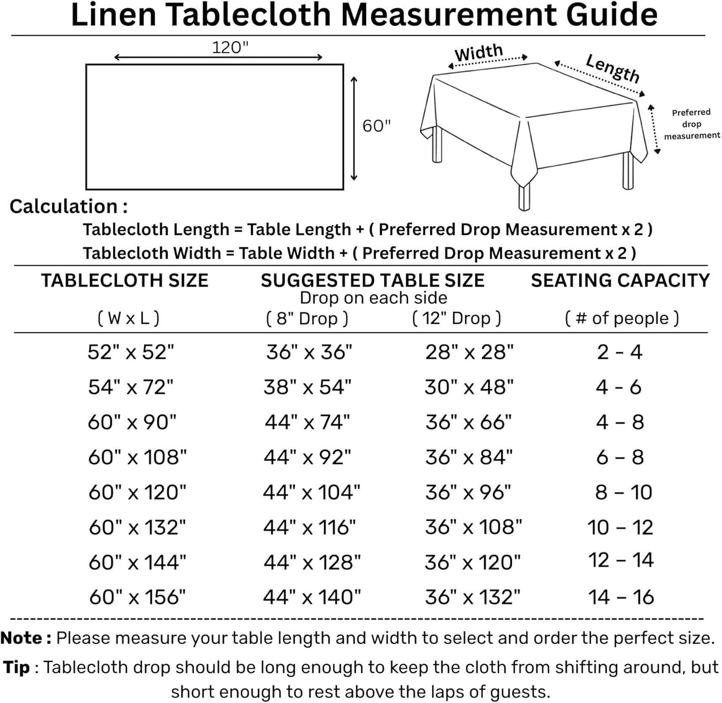 Solino Home Soft Grey Linen Tablecloth 60 x 120 Inch - 100% Pure Linen Hemstitch Table Cloth for Rectangle Tables - Classic Hemstitch, Machine Washable Tablecloth for Fall, Thanksgiving, Christmas