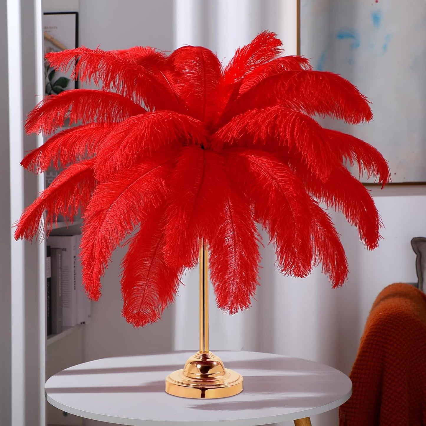 80 Pcs Large Natural Ostrich Feathers Plumes 14-16 Inch Bulk for DIY Crafts Wedding Party Centerpiece Vase