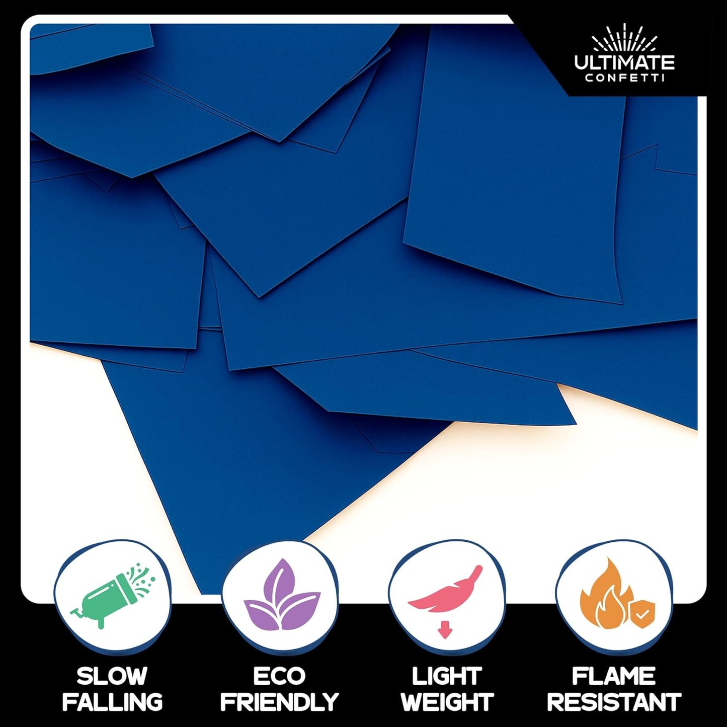 Dark Blue Biodegradable Confetti - Rectangular Flame-Resistant Tissue Paper Confetti for Cannon and Launcher use – Best for Gender Reveal, Parties, and Concerts - 20 lb, 320 oz