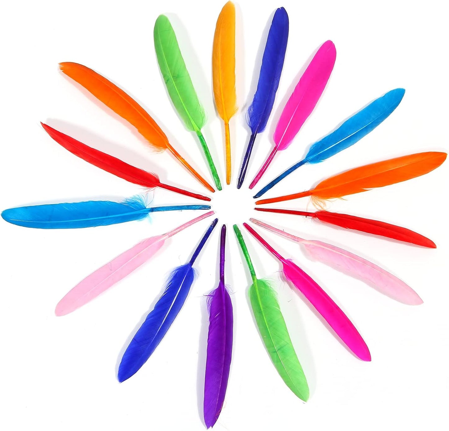 FeelfunFeather 120pcs Mix Colur Goose Cochettes Feather 4-6 inch 10-15cm Bulk Natural for Wedding Party Halloween Decorations DIY Cosplay Gothic Costumes Crafts