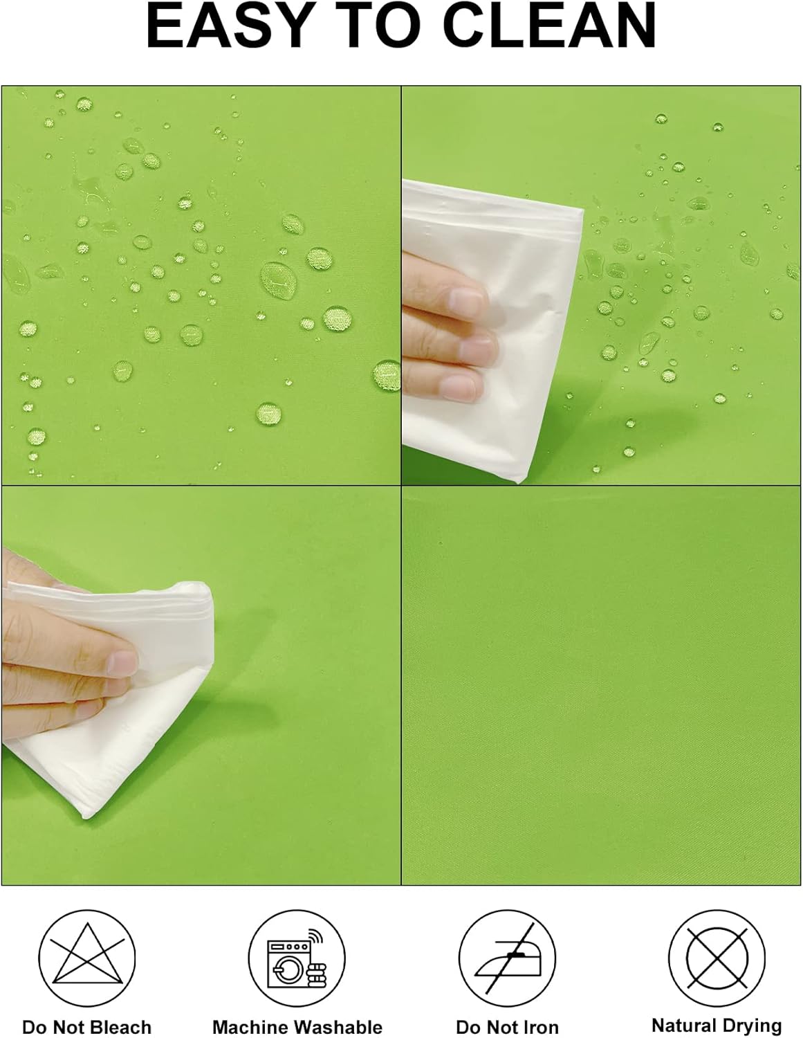 Fokitut 2 Pack Waterproof Round Tablecloth, 90 Inch, Stain Resistant and Wrinkle Polyester Table Cloth, Fabric Table Cover for Kitchen Dining, Wedding, Party, Holiday Dinner-Apple Green