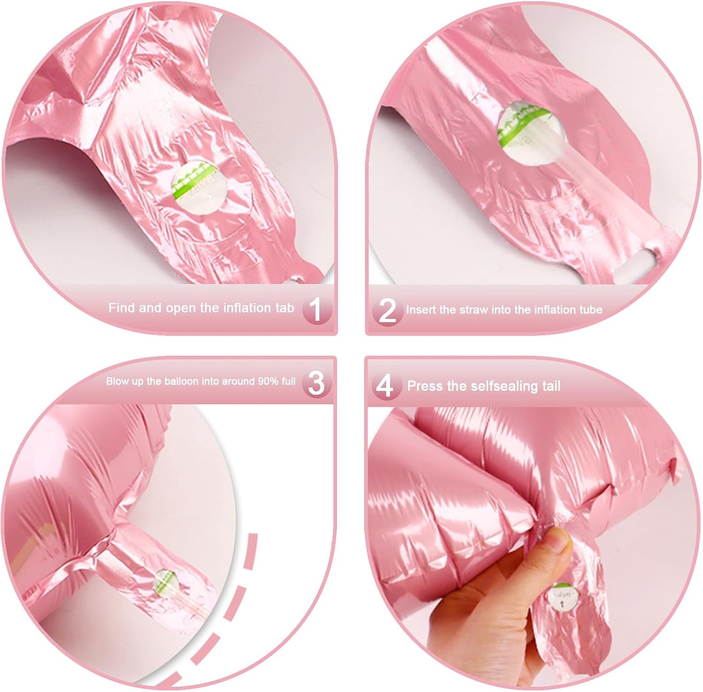 Digital Number 7 Pearlescent Pink Birthday Balloon 40 Inch, Foil Balloons for 7 17 27 70 77 Party Decorations Supplies, Pearl Pink Mylar Numbers Balloon for Seven Wedding Anniversary