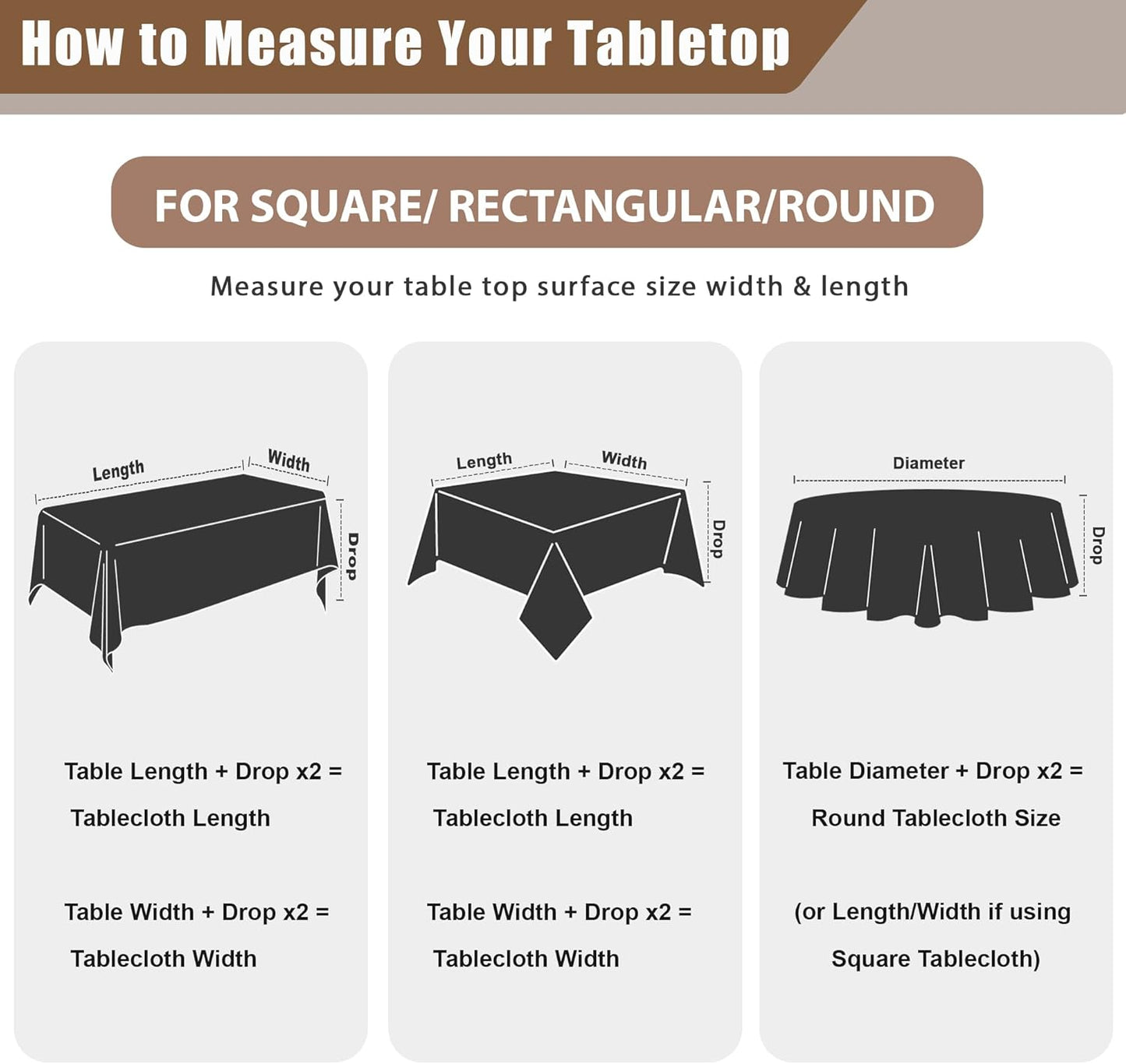 Fitable 6 Pack White Round Table Clothes - 70 Inches in Diameter - Stain Resistant and Washable Tablecloths, Polyester Fabric Table Covers for Wedding, Party, Banquet, Gathering