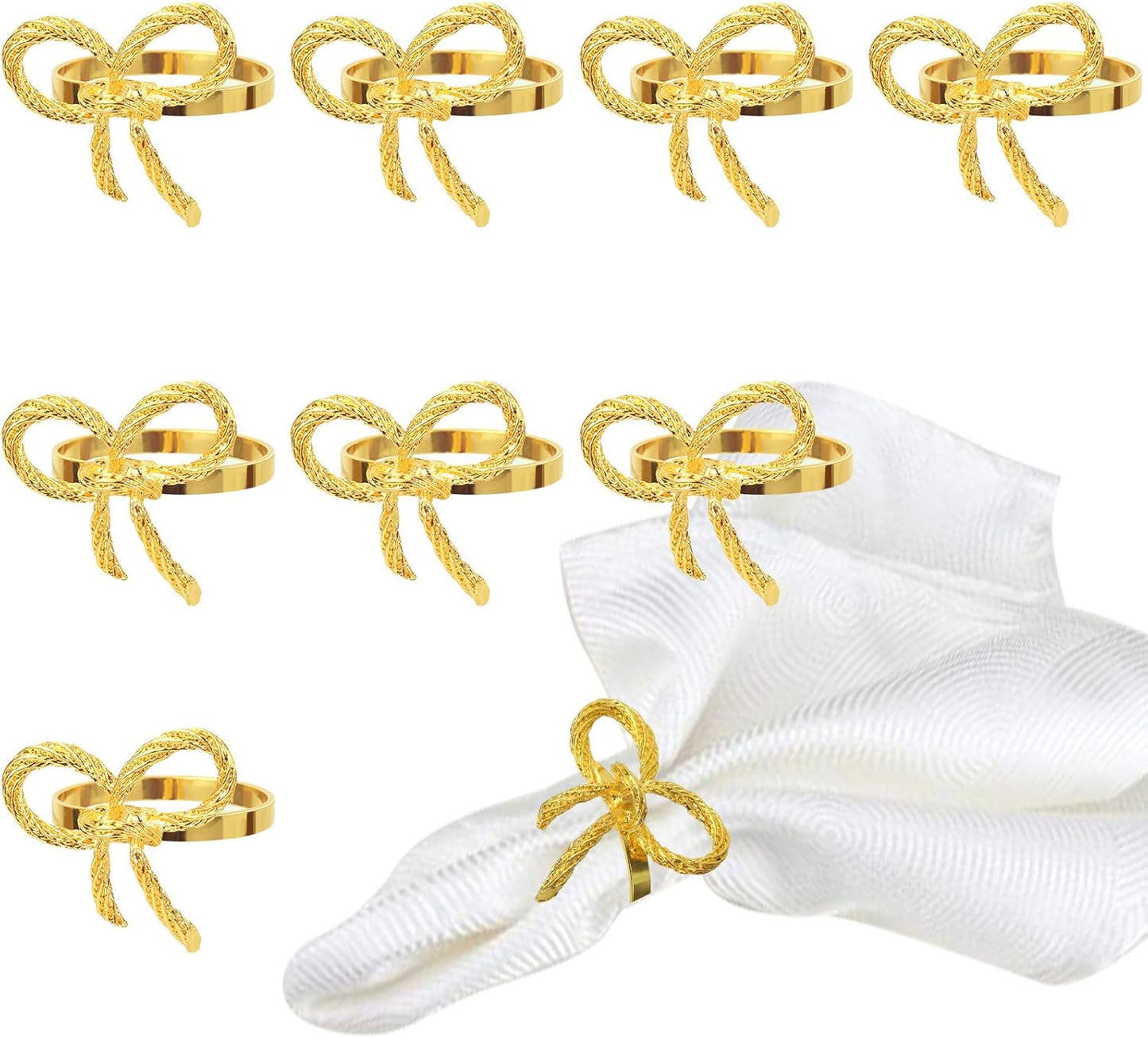 Pack of 12 Napkin Rings Alloy Hollow Out Flower Napkin Holder Dinning Table Napkin Ring for Dinner Parties Wedding Banquet Table Setting Family Gatherings Table Decor（Gold，12）