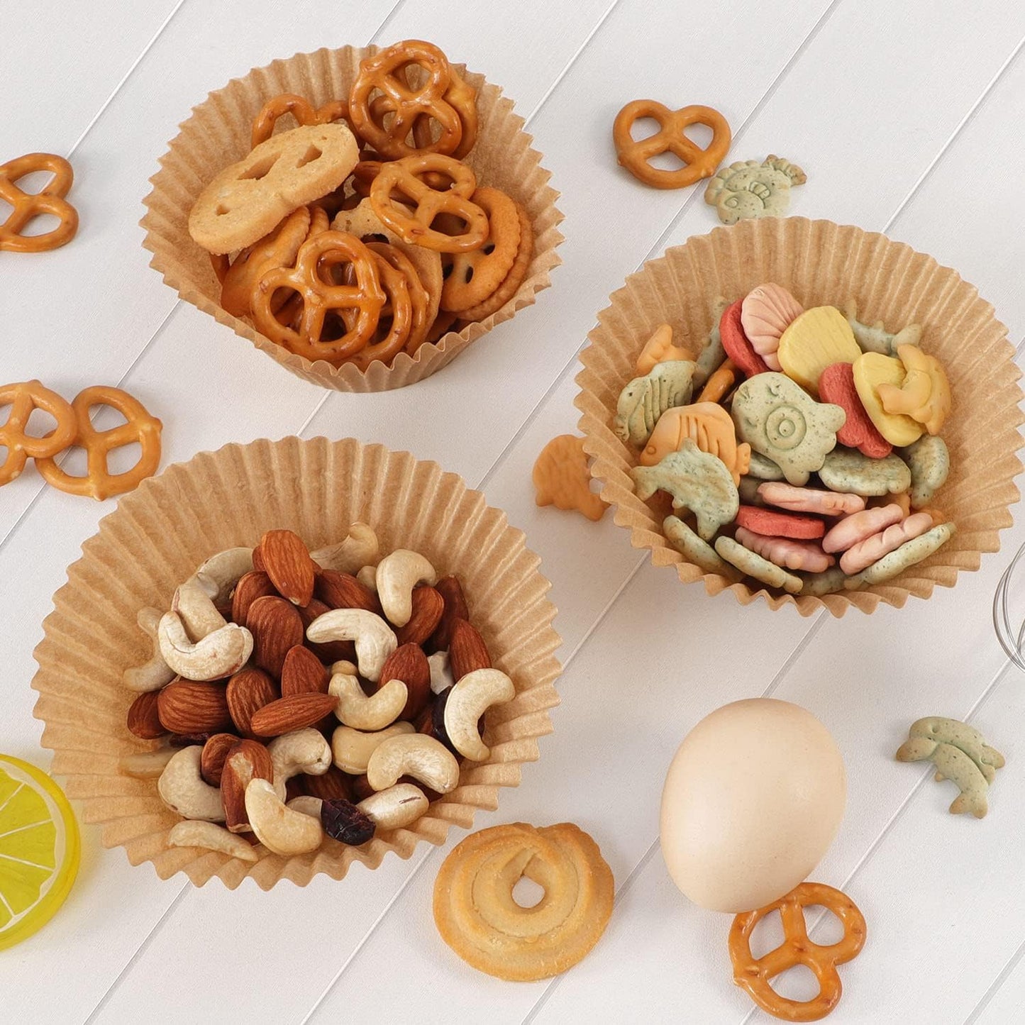 Caperci 150pcs Jumbo Muffin Liners for Baking - Natural Large Cupcake Liners, Unbleached Greaseproof Paper, Cupcake Wrappers for Party, Wedding, Birthday, Christmas