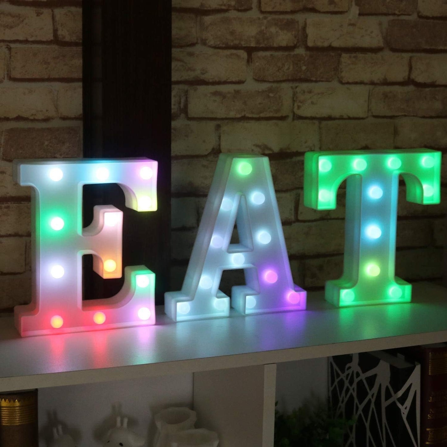 Pooqla Colorful LED Marquee Letter Lights with Remote – Light Up Marquee Signs – Letters with Lights for Anniversary Party Room Decoration - Birthday Gift for Boys Girls Women Men - Multicolor V