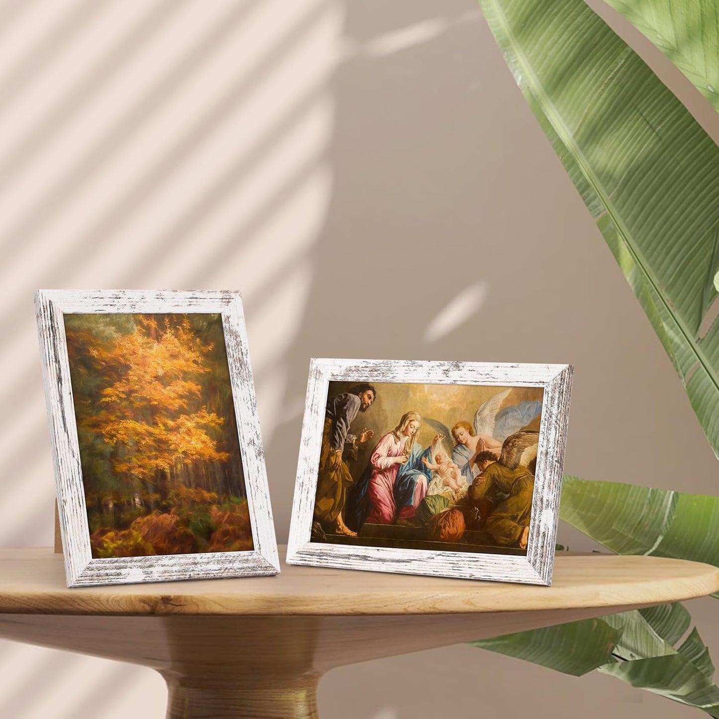 PETAFLOP Wooden Bulk 5x7 Picture Frame Set of 18, White Distressed Photo Frames Fits 5 by 7 for Wall or Tabletop Display