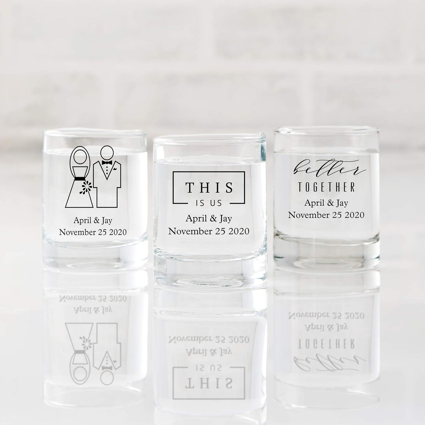 WEDDINGSTAR Personalized 2.75oz Shot Glass Customizable Full Color Print - 12 pack
