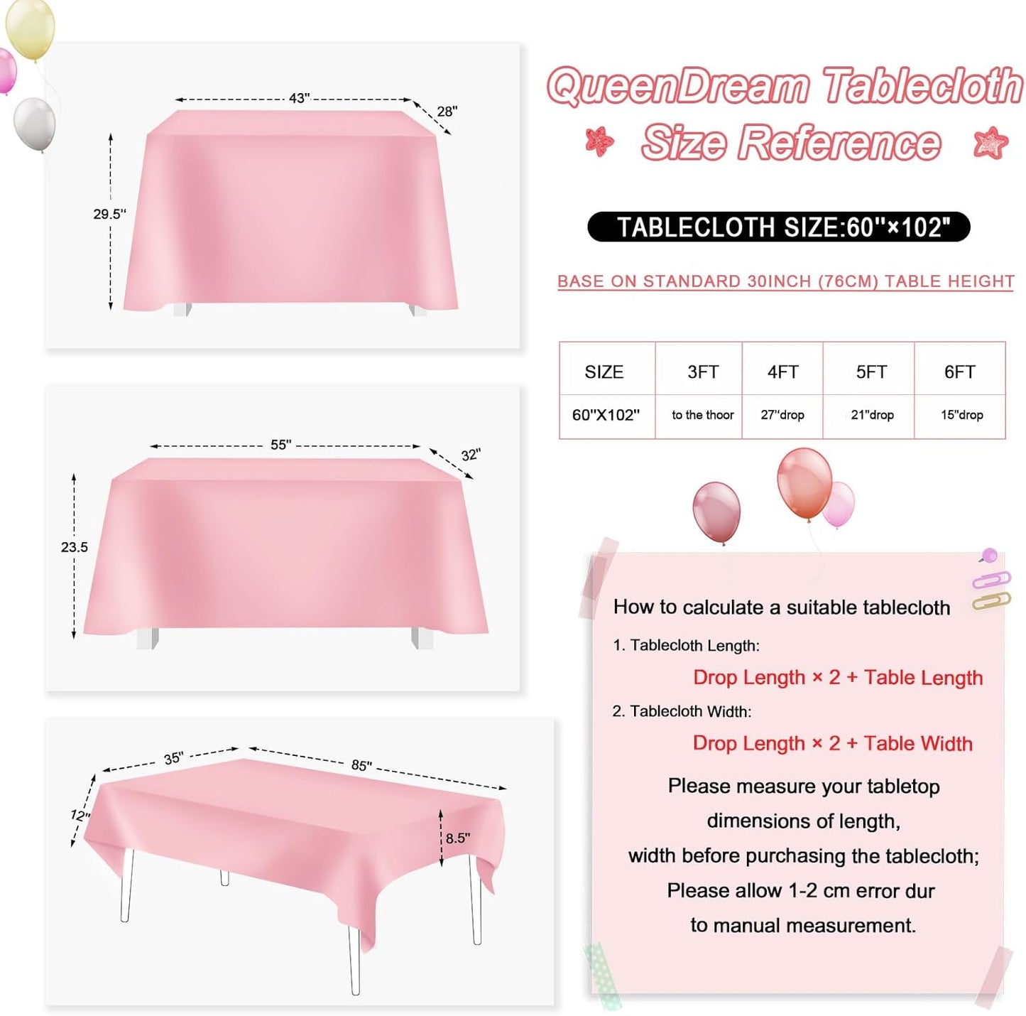QueenDream Sequin Tablecloth 60x102 Inch Red Tablecloth Glitter Table Cloth for Bridal Shower Birthday Engagement Wedding Party Decorations