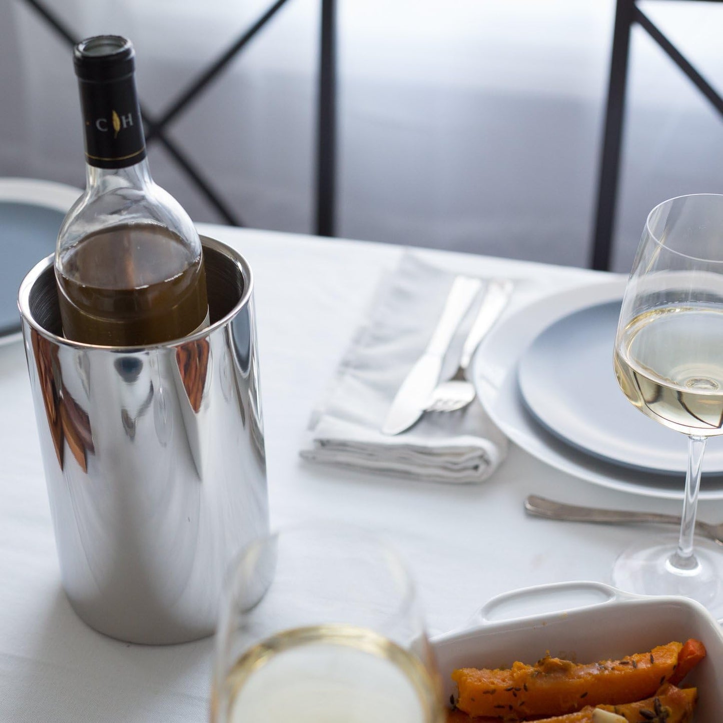 Wine Chiller - Elegant Champagne Bucket, Insulated Bottle Cooler Bucket to Keep Wine and Champagne Chilled without Ice, Fits Any Single Bottle 750 ml