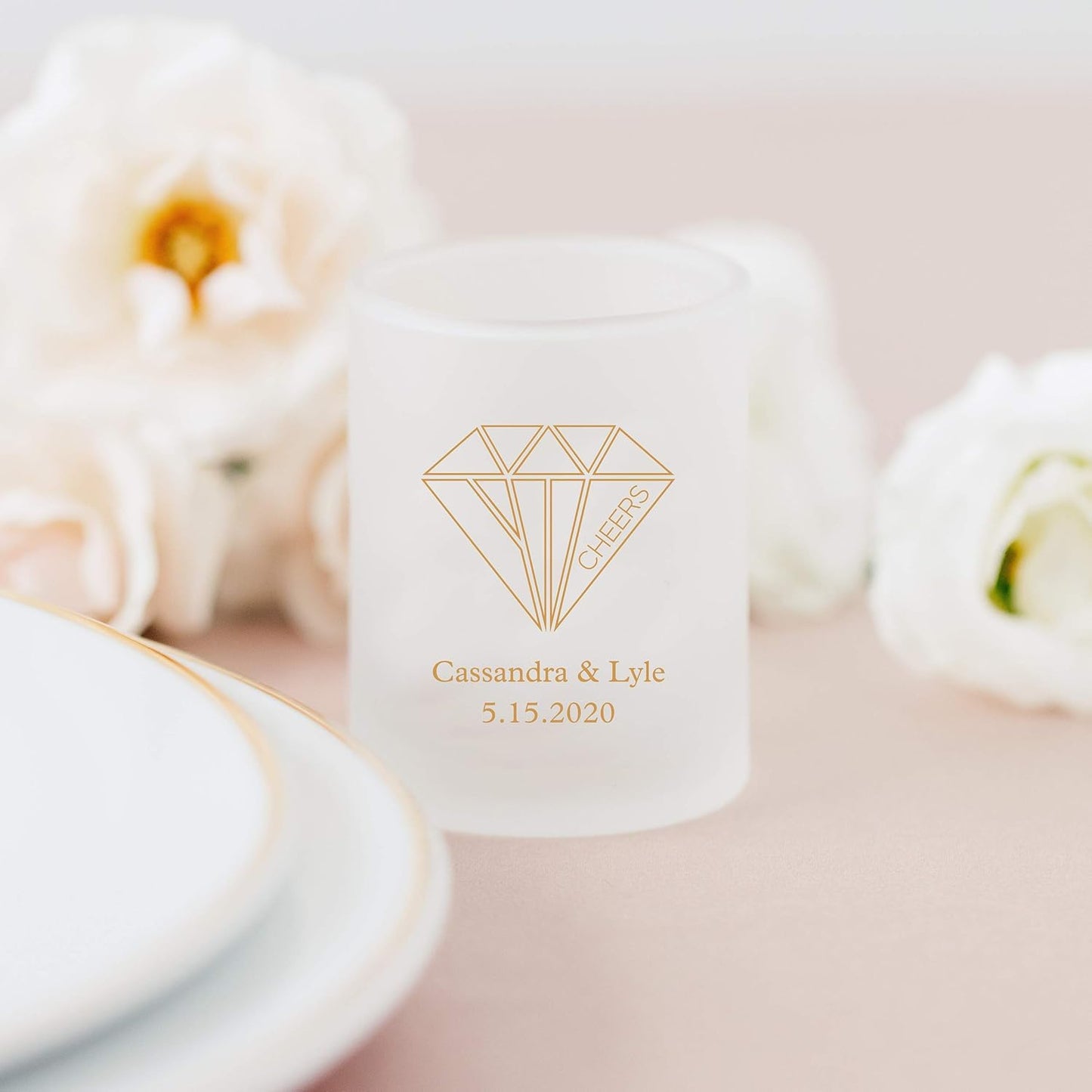 WEDDINGSTAR Personalized 3oz Frosted Shot Glass Customizable Full Color Print - 168 pack
