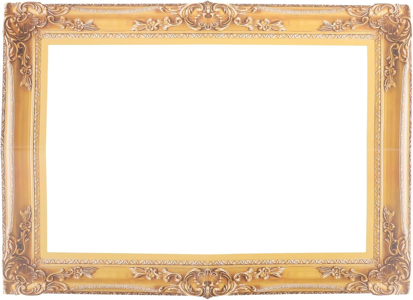 Vintage Decor Gold Photo Booth Frame Prop Antique Looking Cardboard Picture Frame Cutouts Graduation Photo Frame DIY Selfie Frame for Wedding Birthday Carnival Party Wedding Decor