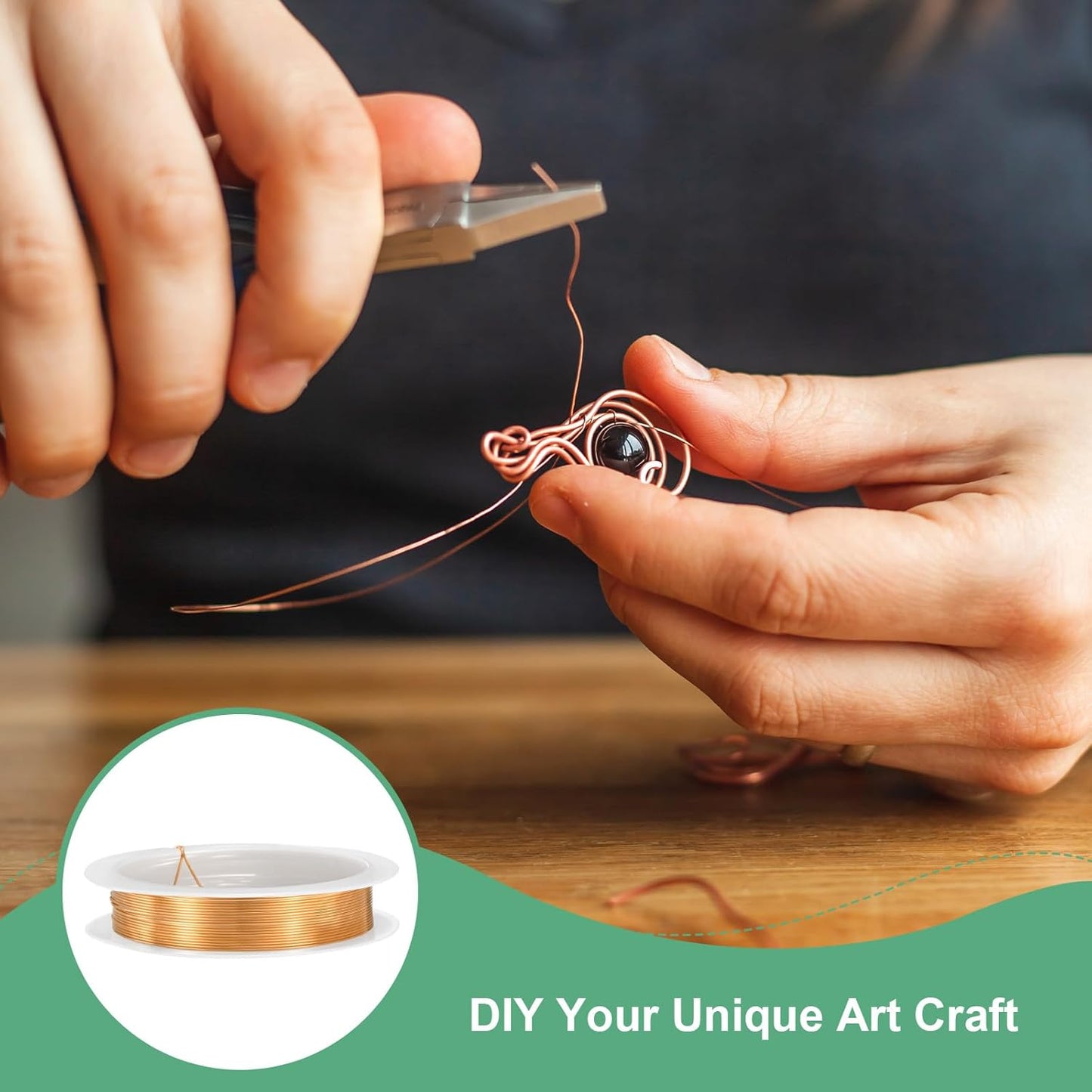 0.6 mm/22 Gauge Copper Wire for Jewelry Making, 13.1FT Copper Beading Craft Wire for Jewelry/Weaving/DIY Crafting/Planting, Color-Retaining [4M, Copper Tone]