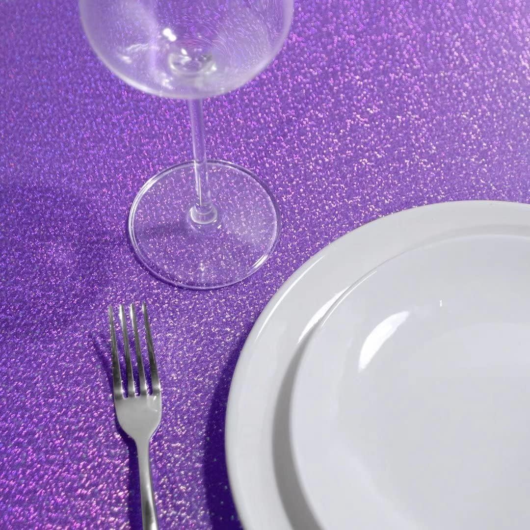 Fitable Sequin Tablecloth for Parties 54x54 Inch - Sparkle Glitter Table Cloth Laser Square Overlay for Wedding Baby Shower Ceremony Birthday Holiday Banquet Decor, Purple