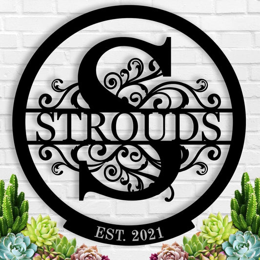 Personalized Metal Signs |Custom Monogram Name Sign | Wedding Gifts for Couples 2025 | Outdoor Wall Art for Family Name | Anniversary Wedding Gifts for Women, Wife, Parents, couple