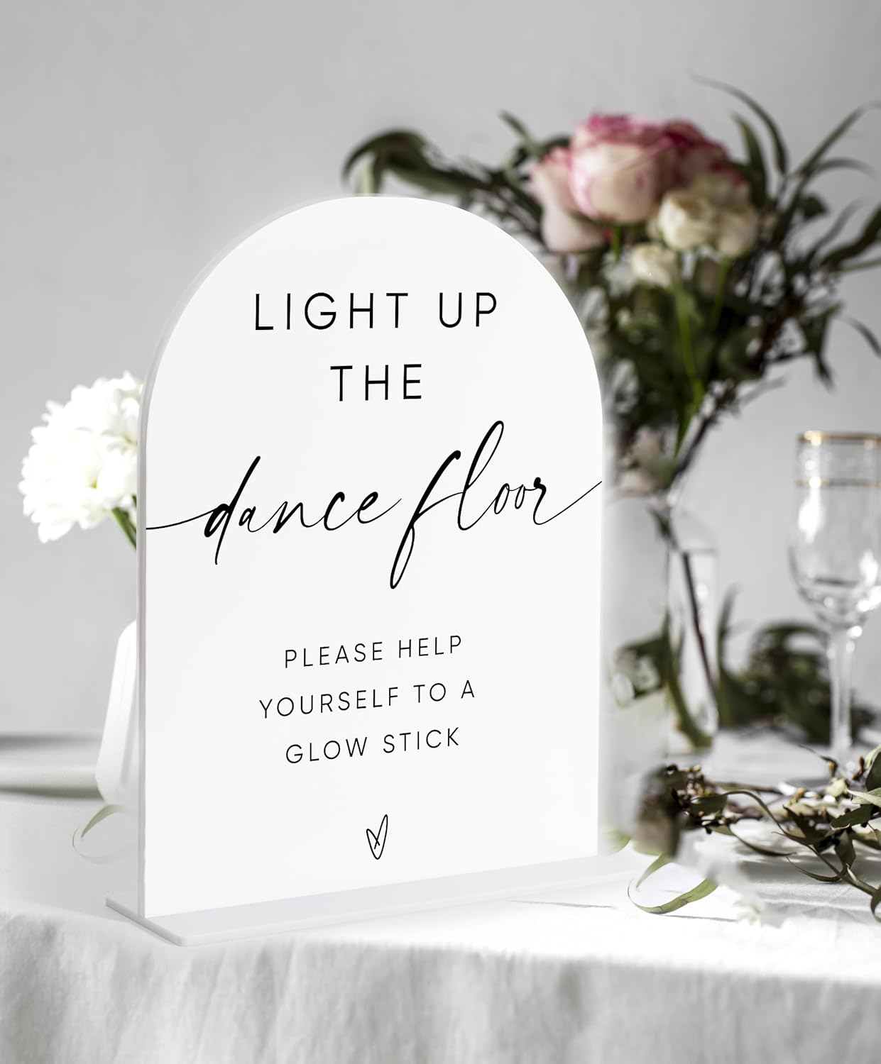 Let Love Glow Sign Wedding, White Arch Acrylic Sign, Wedding Dance Floor Props, Bridal Shower Decor, Engagement Party Decor, Centerpiece Table Decorations Party for Bride and Groom-15