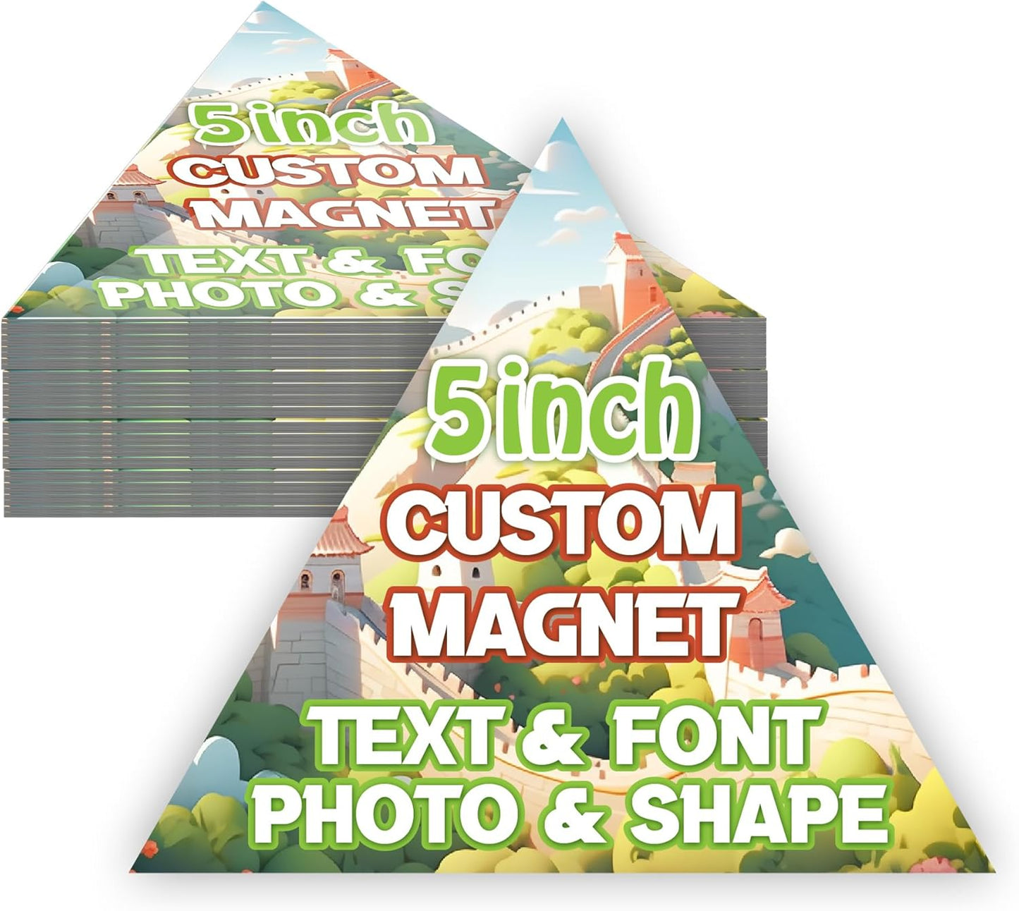 KETABAO – 5" Personalized Triangle Magnetic Picture Photo Magnet - Custom Refrigerator and Car Magnets for Decorations and Gifts