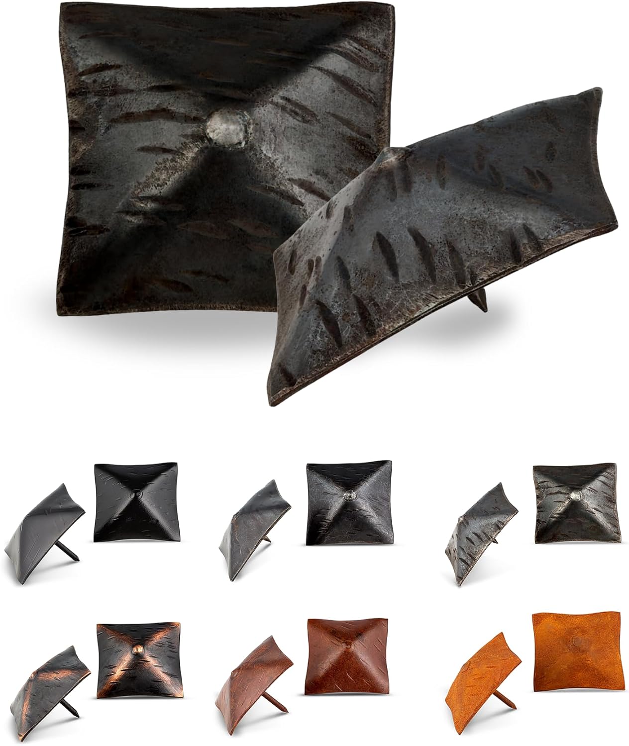 50 Pack 2" Square Head Iron Clavos Decorative Nails – Unfinished – Handmade Rustic Square Fasteners for Farmhouse Shutters, Faux Wood, Barn Doors, Shutters, and Gates – Ornamental Wood Accent