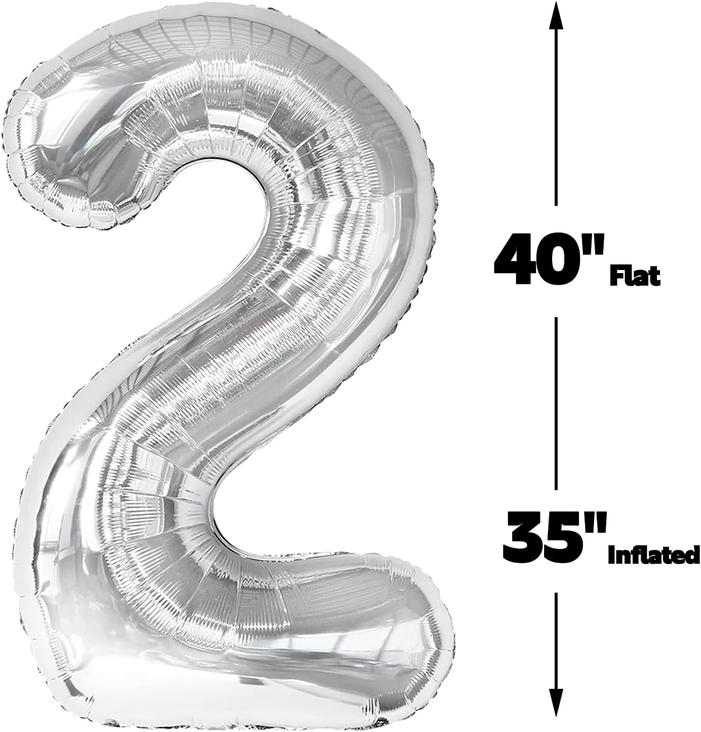 40 Inch Silver 23 Large Number Balloon, 23 32 Silver Birthday Party Decorations, Number 23 Foil Balloons for Anniversary Party Graduations Celebration Supplies