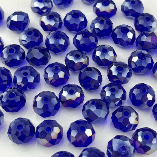 500pcs 3mm Crystal Glass Beads for Crafts Faceted Rondelle Glass Beads for Jewelry Making Crystal Spacer Beads for Necklaces Bracelets Earrings DIY Craft(Dark Blue AB)