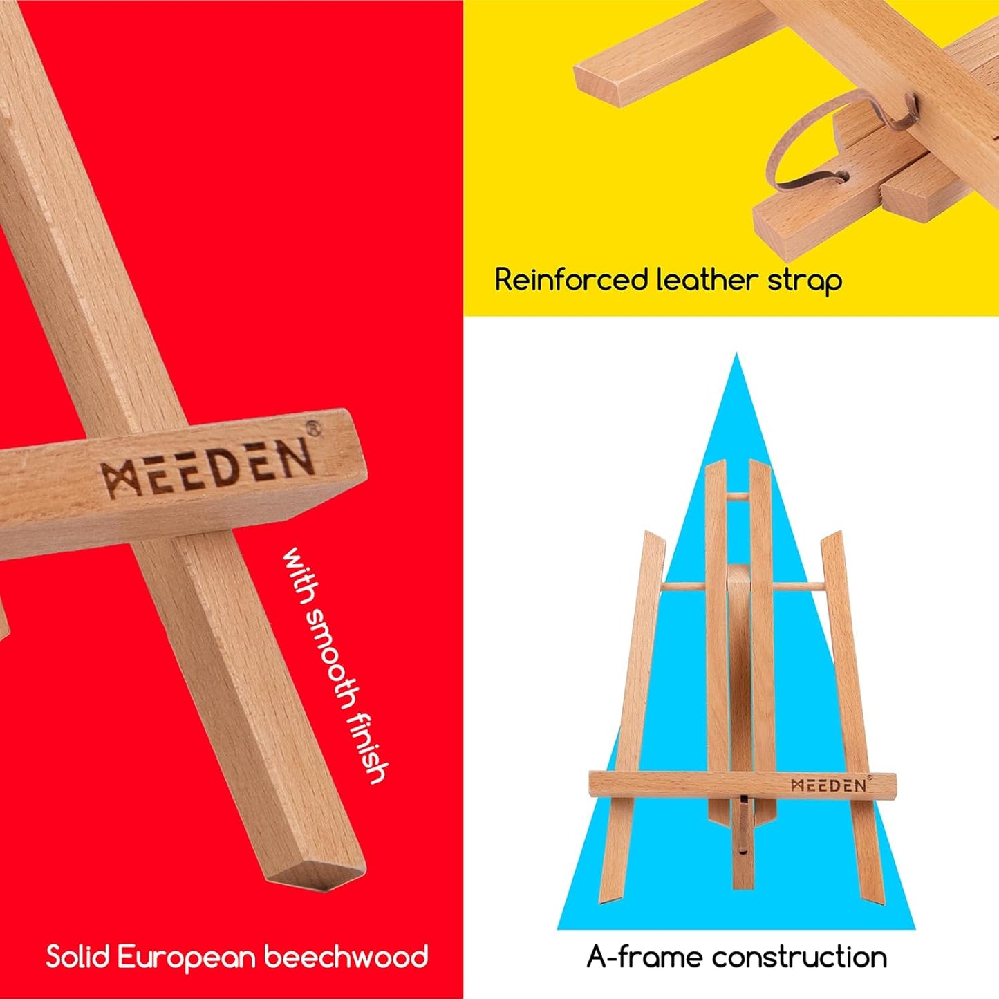 MEEDEN 12 Inch Small Tabletop Easel: 12 Pack Beech Wood Easel for Painting - Display Table Top Easel Canvas Stand for Painting Sign